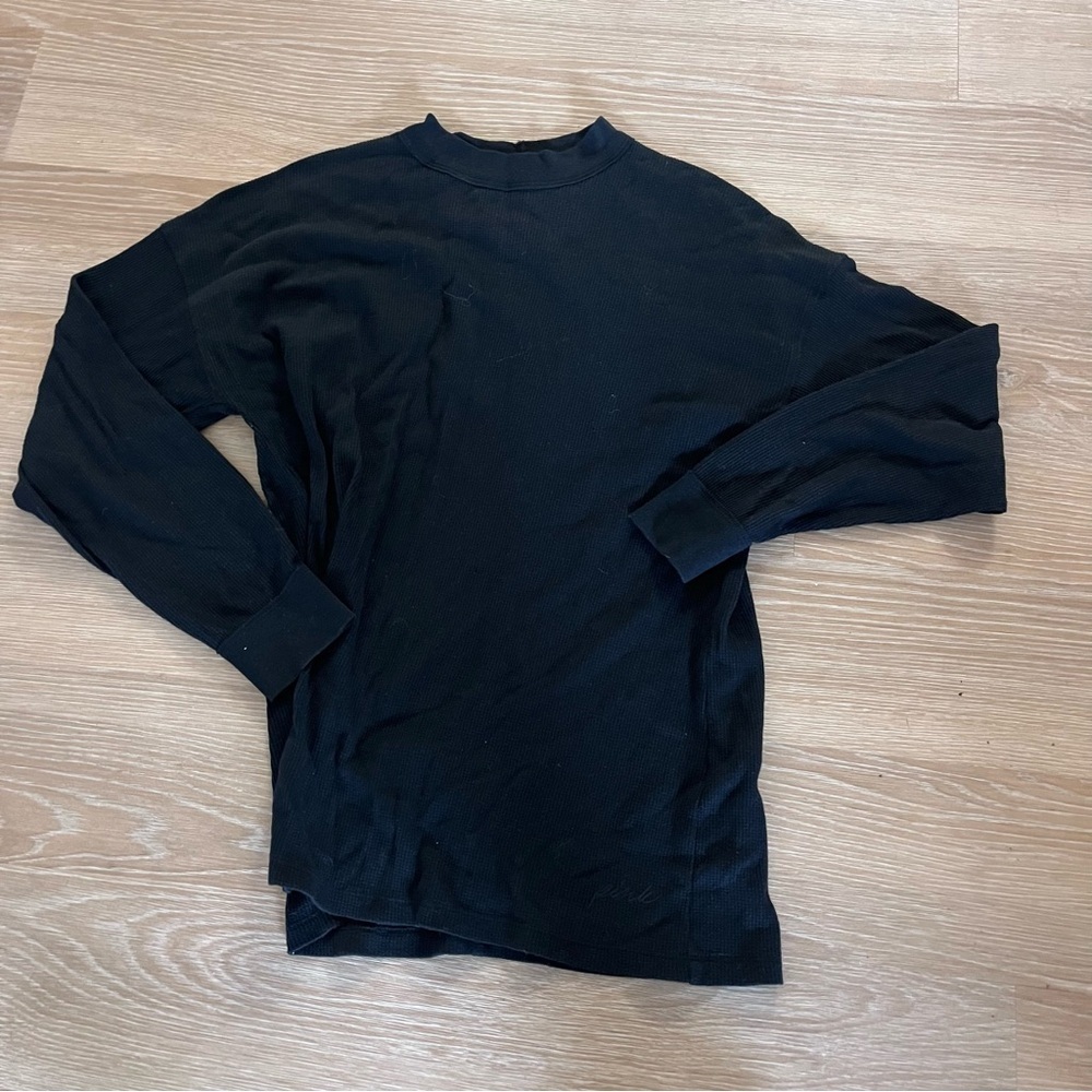 Victoria’s Secret PINK black corded long sleeve tshirt